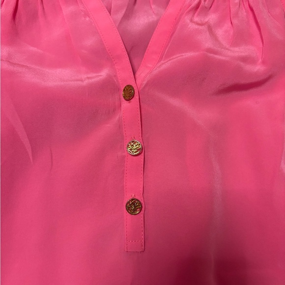 Lilly Pulitzer Sleeveless Elsa Top Rousseau Pink 100% Silk XS - Picture 5 of 8